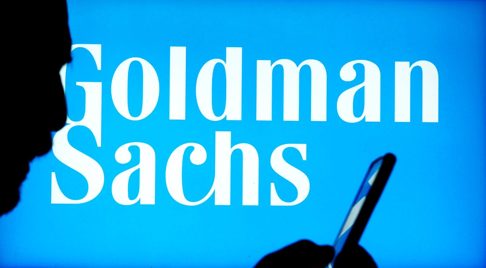 Goldman Sachs name behind silhouette